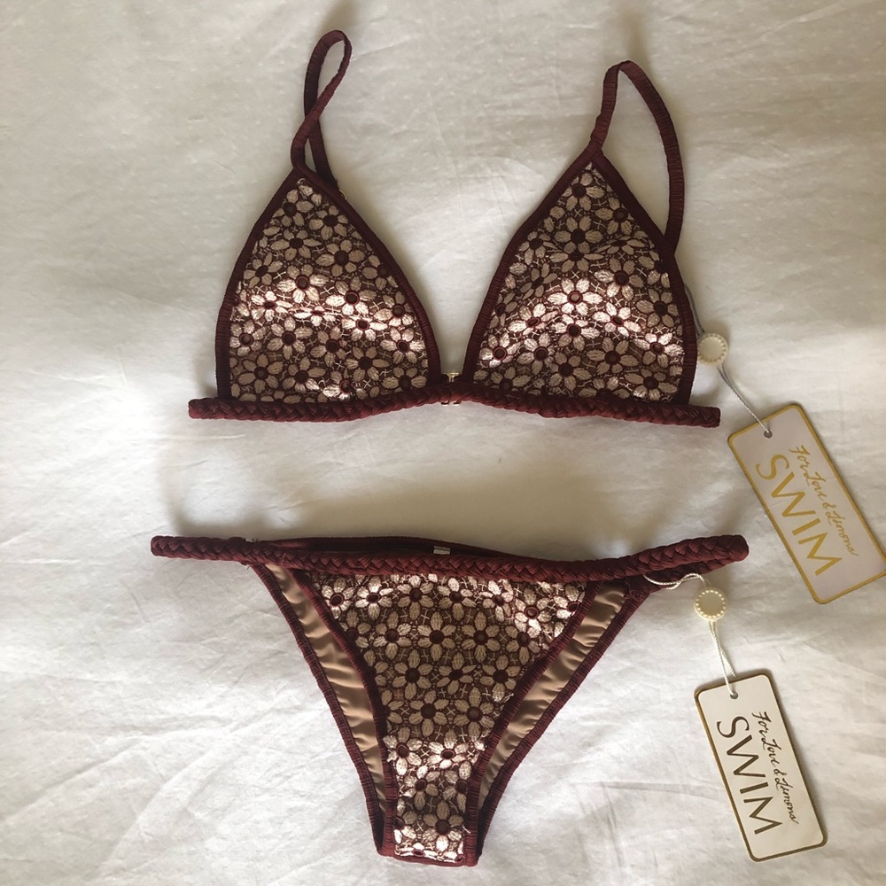 NWT- For Love & Lemons: Samba Bikini SET in Berry